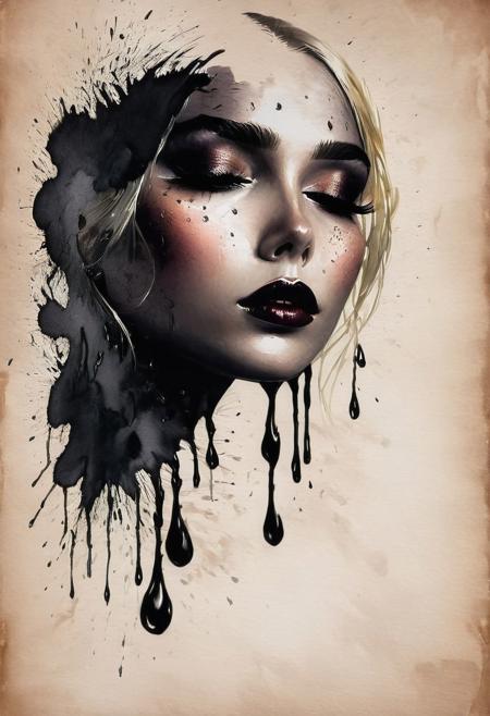 RAW profile photo, close-up, dark atmosphere, masterpiece, cinematic film still of a blonde beautiful woman, detailed eyes,eyeliner, dark lipstick, black lace turtleneck dress, tack sharp focus on eyes, Sensual, lustful, seductive,  intricate, ultra detailed, 8k, <lora:MS_DitavT_V1_32:0.6>