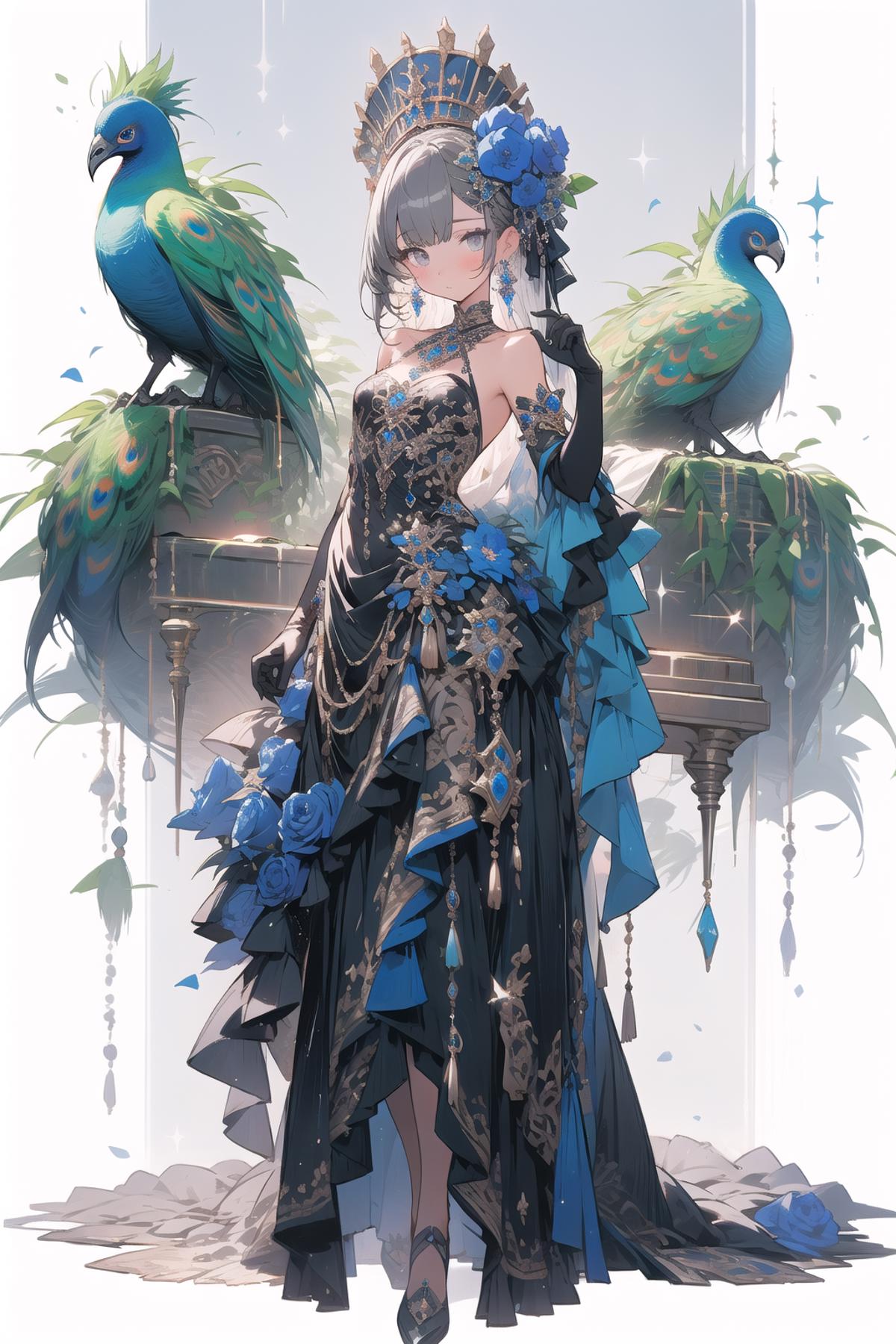 [LoRA] Peacock / 孔雀 /くじゃく Concept (With dropout & noise version) image by L_A_X