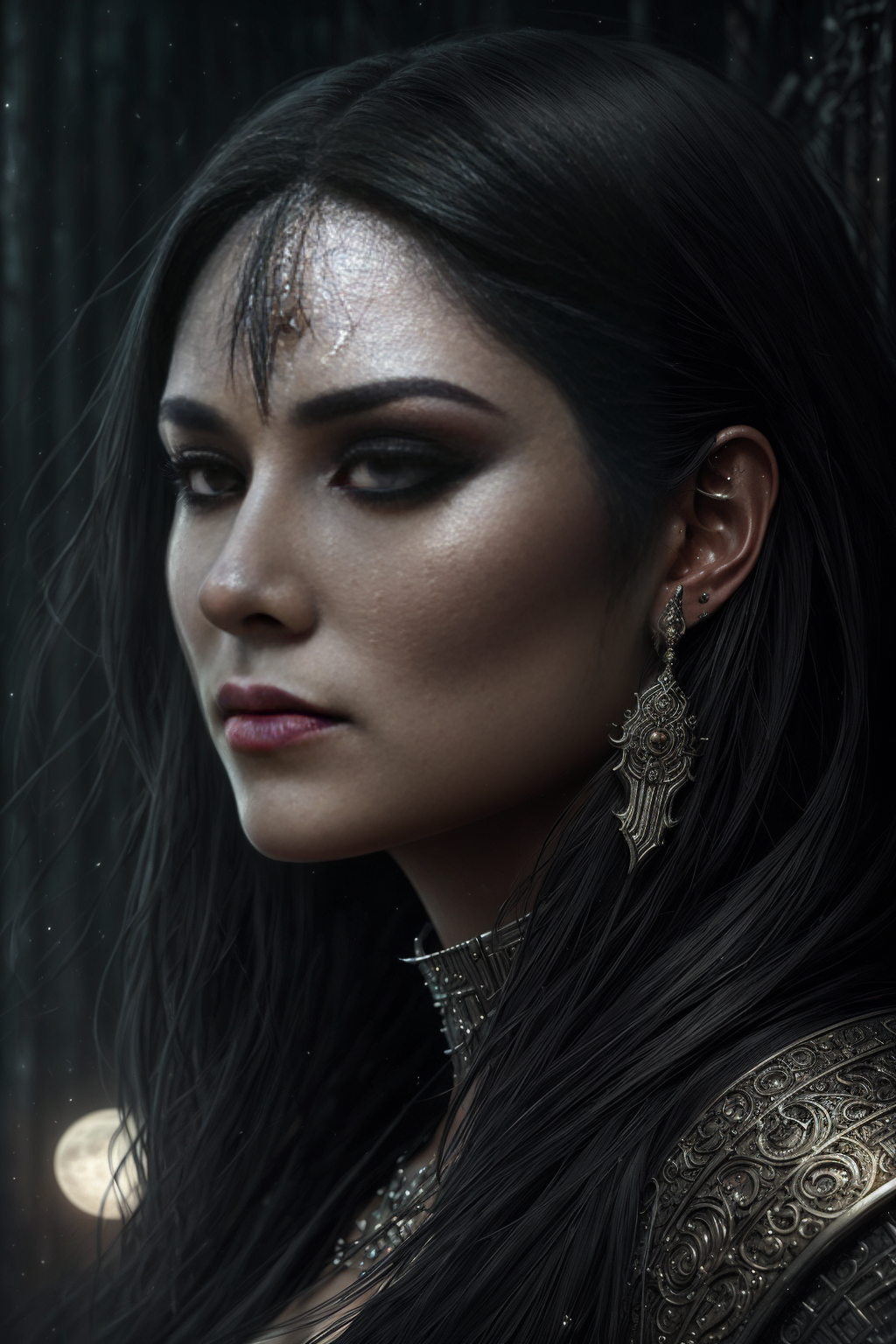 night, moon Cinematic light, intricate detail, detailed facial features, high detail, sharp focus, smooth, aesthetic, extr...