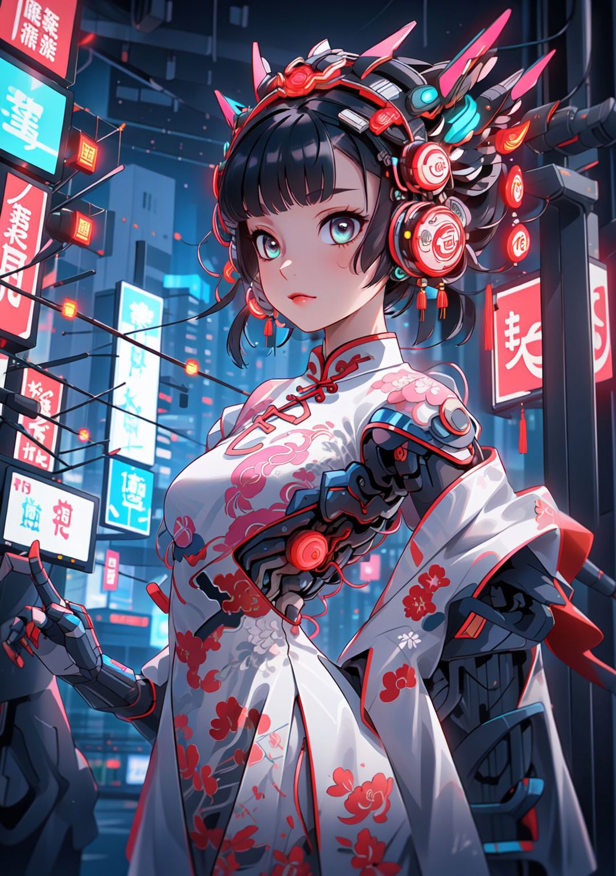 Cyberhanfu 赛博国风/Cyber Chinese style image by marusame