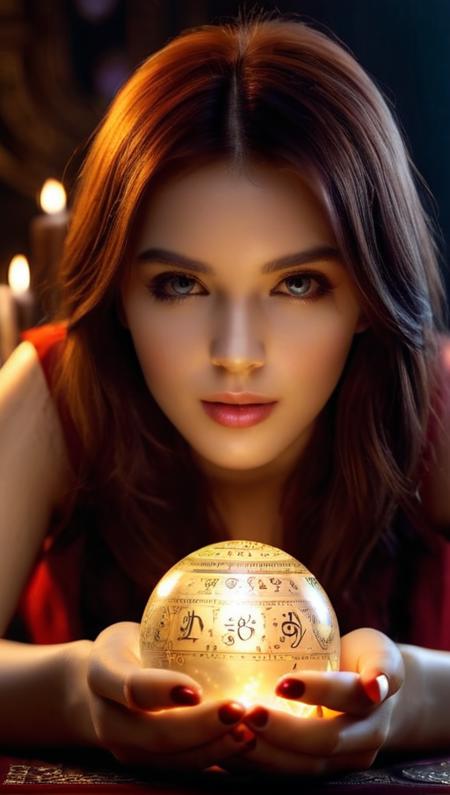 masterpiece realistic,  a beautiful girl holding magic sphere surrounded by magic symbols, epic lighting,  <lora:more_details:0.8>, <lora:GW2-V2:1>