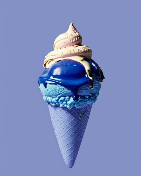 an ice cream, royal-blue<lora:Chroma_Essence:1.0>