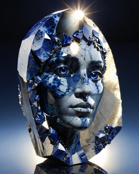 full body sorcerer, detailed face, SODALITE, silver, chrome,  illuminated face, sunlight shining through gemstone of semi-precious stone, water, reflections, transparency, arch, moon, volumetric lighting, prismatic effect, blood, <lora:add-detail-xl:1.0>  <lora:xl_more_art-full_v1:0.5>