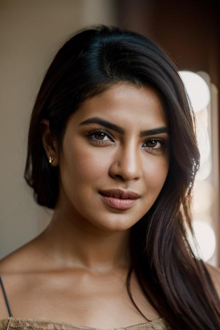 Realistic photo of a beautiful priy4nk4 woman,  1girl, solo, long hair, looking at viewer, black hair, bare shoulders, brown eyes, upper body, off shoulder, lips, realistic, nose, soft lighting, professional Photography, Photorealistic, detailed, RAW, analog, sharp focus, 8k, HD, DSLR, high quality, Fujifilm XT3, film grain, award winning, masterpiece<lora:pr1y4nk4:1.0>