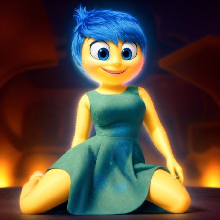 <lora:Joy:0.75> anatomically correct, masterpiece, best high quality, RAW Photo, perfect anatomy, 4k, quality lighting, detailed hands, detailed feet, detailed eyes, solo, female character, light green dress, blue hair, yellow skin, thick thighs, wide hips, large breasts, feet <lora:BGV5EX:1> <lora:add_detail:1>