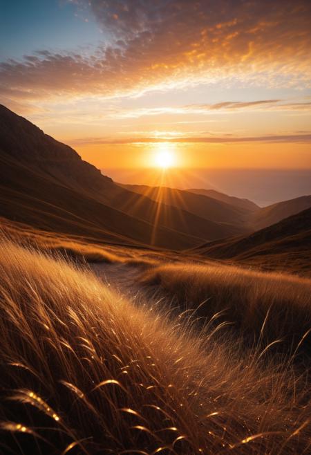score_9, score_8_up, score_7_up,
(Sunset): Golden sunset, warm colors, soft light, atmospheric perspective, tranquil scene.
masterpiece, best quality, absurdres, Ultra-HD, 8K cinematic, award-winning, flawless, breathtaking, hyperdetailed, intricate details, ultra-fine details, very aesthetic, stunning composition, vibrant, incredible lighting, dynamic angle, dramatic perspective, foreground elements, layered visuals, atmospheric depth, grand scale, intricate background details, dramatic background lighting, subtle atmospheric perspective, sharp focus, professional studio lighting, detailed bokeh, soft diffused lighting, ethereal glow, mystical light, dreamlike atmosphere, surreal elements, otherworldly landscapes, subtle magic, transcendental serenity, translucent effects, shimmering particles, vivid and rich colors, soft wind effect, beautiful climate change.