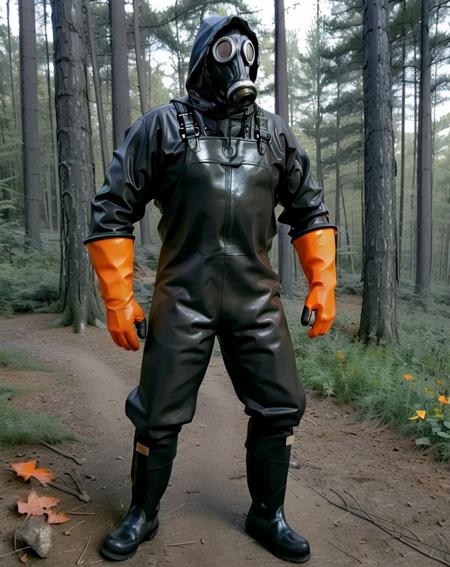 gp5 man gas mask rubber overalls rainsuit tracksuit