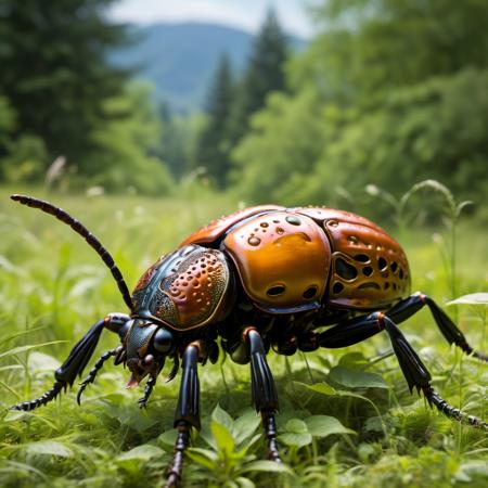 highly detailed candid photo of giant beetle:1.3,

giant beetle,black beetle:0.4, orange beetle:0.4, yellow beetle:0.4, field, realistic:1.3

masterpiece, best quality:1.1, 

ultra photoreal, photorealistic:1.0, sharp focus:1.1, 
depth of field:1.1, 

50mm, style of Nathan Wirth, Hasselblad X1D II, Porta 160,
