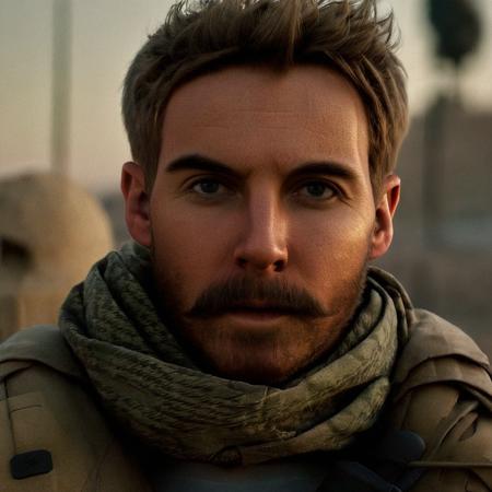 cinematic film still of Alex Keller a messy short hair man with a beard,mustache and a scarf modern warfare style
 <lora:Modern Warfare style:1> <lora:Alex Keller:1>, shallow depth of field, vignette, highly detailed, high budget, bokeh, cinemascope, moody, epic, gorgeous, film grain, grainy