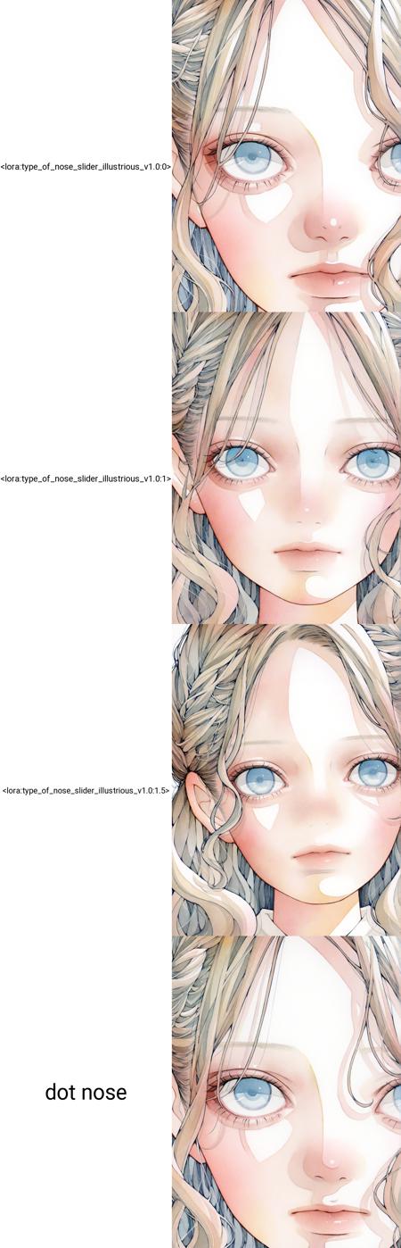 Nose Prominence Adjuster, type of nose slider（鼻のスタイル調整LoRA） illustrious v1.0
