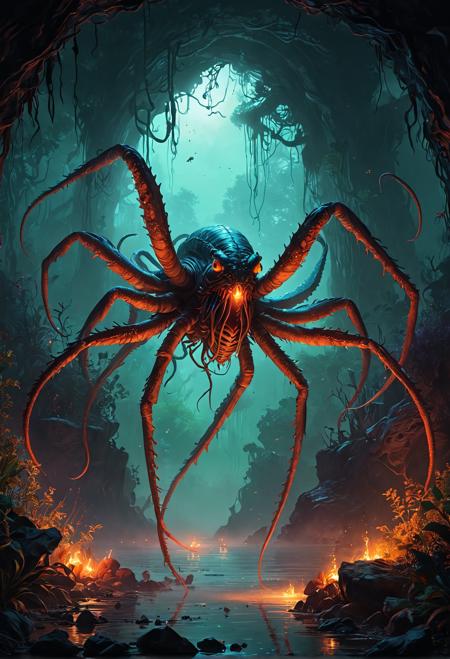 Giant spider, werewolf, vampire, mermaid, dragonfly, octopus, chameleon, butterfly, jellyfish, centaur, harpy, gargoyle, cyclops, Minotaur, Phoenix, Kraken, giant squid, unicorn, griffin, chimera, hydra, Medusa, Basilisk, Sphinx, Gorgon, Cerberus, Chimera, Thunderbird, Kraken, Cthulhu, Leviathan, Behemoth, Wyrm, Drakon, Hydra, Basilisk, Minotaur, Griffin, Chimera, Kraken, Unicorn, Dragon, Phoenix, Cyclops, Mermaid, Siren, Gorgon, Harpy, Giant Squid, Octopus, Jellyfish, Chameleon, Butterfly, Werewolf, Vampire, Giant Spider, glowing neon lights, flashing strobe lights, soft candlelight, warm sunset hues, vibrant rainbow colors, deep blues and purples, fiery reds and oranges, misty morning fog, dark midnight shadows, eerie green glow, camera angles: overhead shot, worm's-eye view, close-up, wide-angle lens, slow-motion replay, mix drawing styles: cartoonish, realistic, impressionistic, watercolor, charcoal, oil paint, acrylic, digital art, high-quality, 4K, detailed, ultra-high-definition.