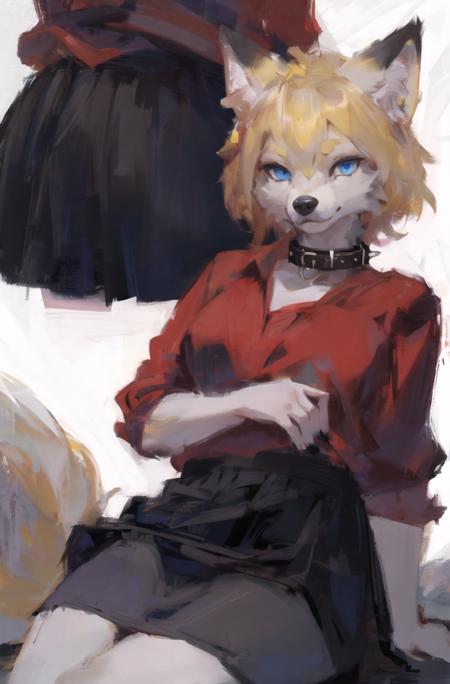 00323-2149412875-highres,wolf furry girl,chibi,blonde,blue eyes,high detail eyes,red shirt,(black skirt_1.2),(high detail grey fur _1.4),punk co.png