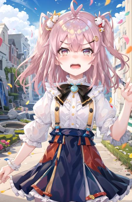 masterpiece, best quality, 1girl, <lora:ace_taffy_1883-000008:0.85>,ace_taffy_1883, outdoors, angry,tears, blush,