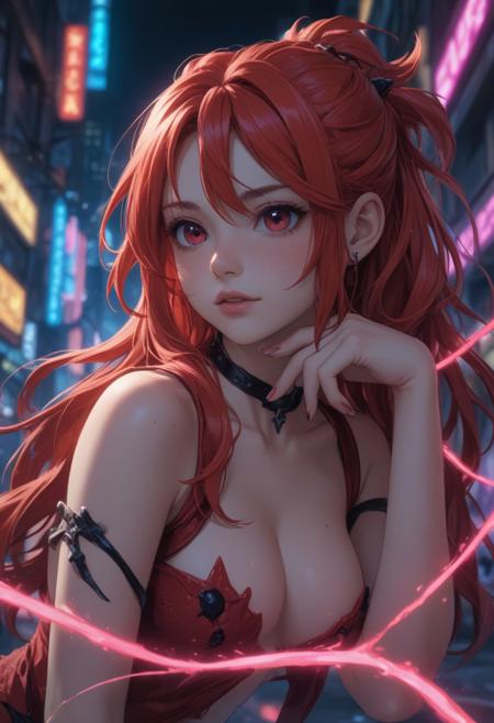 score_9, score_8_up, score_7_up, score_6_up, dynamic, (anime, masterpiece), best quality, (8k), detailed background, sharp focus, intricate, ambient lighting, super high quality, hyper detailed background, cinematic lighting, adult, double tone long neon red hair, medium breasts, verybadimagenegative_v1.3, Salamander skin, Salamander features, Salamander, fully body, posing