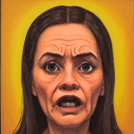 a portrait of a woman scared