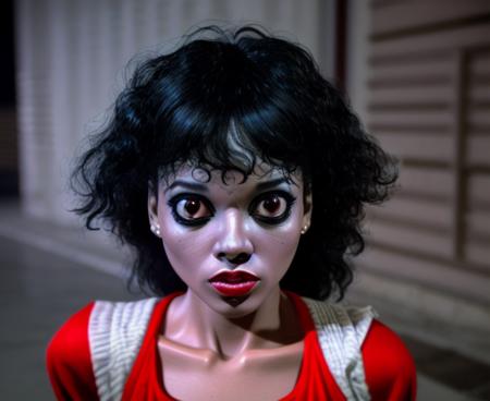 mjthriller girlfriend girl woman scared in the street at night, intricate detail, detailed face, very sharp, high quality, professional photography  <lora:hjmjthriller_v10-000003:0.8>