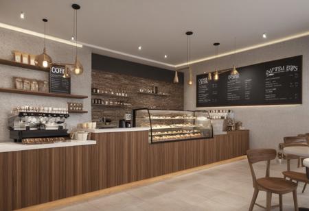 <lora:JJsCoffee_Shop_XL:.7>, ((Coffee Shop)),  indoors,  masterpiece , best quality,  soft lighting, high quality,  enough detail, high resolution, super realistic, Photorealistic, highly detailed,  , table, chair, cup, counter, sofa, ceiling light, door, window, city, street,  ((waiter)),  ((motion blur)),