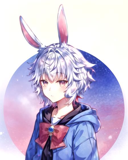 Khyo 1 boy white hair bunny ears