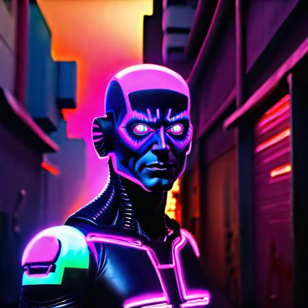 nightseekers midnight city back alleyways neon humanoid