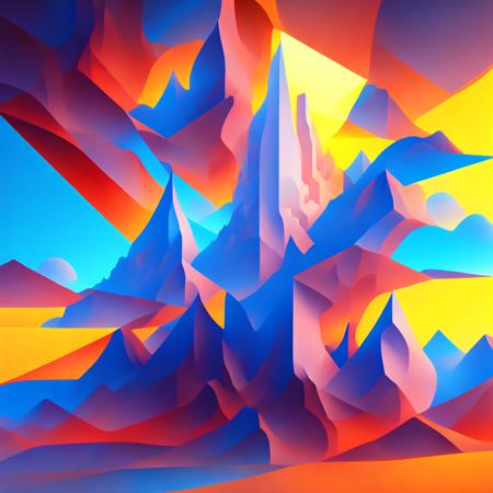 (fractalgeo style:1) a stylized image of a futuristic city with mountains and clouds <lora:djzFractalGeoV21_LoraBooth:1>