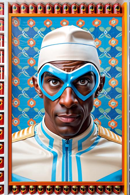 portrait, close up of a Frozone from The Incredibles, creative pose, vibrant colors, Moroccan style background, Hassan Hjjaj Style portrait, <lora:Hassan_Hjjaj_Style:0.8>