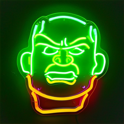 hulk, neon light, neon sign, neon, LED, easynegative