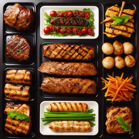 best quality,masterpiece,highly detailed,ultra-detailed, 
no humans,  food Korean, Korean BBQ, Grilled, Grill plate, Meat (beef, pork, or chicken), Marinade
,<lora:neg4all_bdsqlsz_V3.5:-1>  
 <lora:foodphoto_last:2.5> 
<lora:Vectorart_last:1.5>