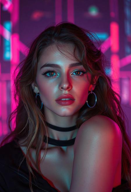 high quality design aesthetics, synth pop, detailed, pop album cover, beautiful young white woman