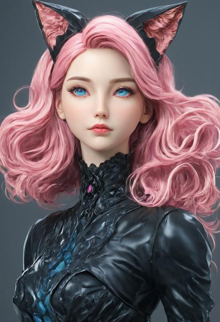 3DMM, (((beautiful, high quality))), score_9, score_8_up, score_7_up, masterpiece, best quality, unrealistically high details, extremely high quality, ultra high detail, good anatomy, rating_explicit, perfect anatomy, anatomically correct hands:1.5, Detailed, ((detailed background)), perfect eyes, amazing background, BREAK, Goth girl, (((1girl))), 40 years old, gorgeous girl, ((android body)), ((mechanical body)), cute face, cute girl, shy, blush, perfect perky tits, high res, crisp lines, sexy proportions, realistic, pink hair, long hair, wavy hair, long wavy hair, pink wavy hair, blue eyes, sapphire eyes, animal ears, pale skin, petite, athletic, BREAK, scenery(city, skyline, vibrant life, crowded street), cowboy shot, arrogant, aloof, playful, happy, smirk, long dress, fancy dress