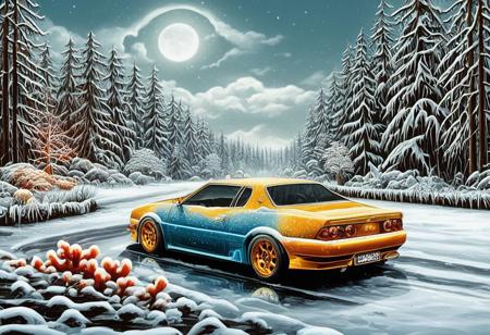 cuteup, cute, cutieup, car made of RetroBG, RetroBG, cat made of RetroBG, snow, ice, Surreal with macabre undertones, earthy surreal edge,  car made out of countless red corals, snow, ice, hyper detail, masterpiece, score_10, randshadscree, anime drawing style, anime movie, driving at high speed,countless galaxy,yellow,  sports car made out of fr0stwrld, snow, ice, bright blue and yellow energized sport car, score_9, score_8_up, score_7_up, score_6_up, shiny, driving, shiny, cloudy forest, Made of fluffy clouds, clutter, trash, fr0stwrld, snow, ice, Retro, RetroBG