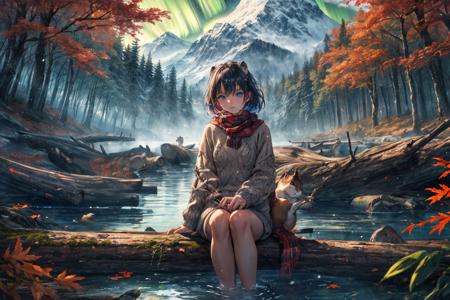(RAW photo, 8k uhd, Analog style, Masterpiece, Best Quality, Highres:1.3), (dramatic, cinematic:1.2), BREAK,
movie shot of realistic (1beaver:1.35) wearing (sweater:1.4) (sitting:1.2) on (island on lake:1.2), (beaver tail, (paws:1.05):1.15), (holding stick:1.1), (river, detailed autumn mapple pine forest:1.2), (fabulous small house, beaver village:1.2), (mountains:1.1), (falling leaves:1.2), (wooden (logs:1.15), (moss:1.1):1.2), (morning, fluffy cloud:1.25), (godrays, light particles, colorful:1.3), looking at viewer, (frontal:1.2), BREAK,
(photorealistic, no humans:1.3), (quadruped:1.35), (wearing plaid sweater:1.35), ((scarf:1.1), cute (eyes:1.15), full body:1.1), (wildlife photo, photo by discovery channel:1.2), (fantasy fabulous dream world, shiny:1.3), (soothing calm mood:1.2), (scandinavian northern nature, outdoors, steam, waterfall, cliff, (aurora:1.05):1.1), snow, brown, (rodent teeth:1.1), BREAK,
<lora:more_details:0.8>,
<lora:zoom_slider_v1:3.8>,