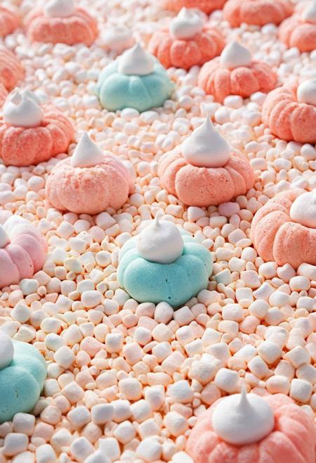 (((reality-shot, realism, realistic photography of a peaceful beach scene populated by marshmallow wonders, sand grains resembling powdered marshmallow fabric, waves crashing against jagged marshmallow rocks, coral reefs forming intricate sugary designs, tropical art style, aqua-blue theme, intricate details, ultra sharp, exquisite detail, flawless composition, vivid colors, masterpiece, tranquil escape lora:world_marshmallows:1 )))