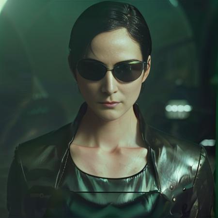 trinity00 wearing sunglasses , retrofuturism, steampunk, silky skin, full body height, skin texture, high detailed skin, ambient smoke, haze, photorealism, cinematic, grain of old film, 8k uhd, dslr, hdr, retro color   <lora:trinity00:1>