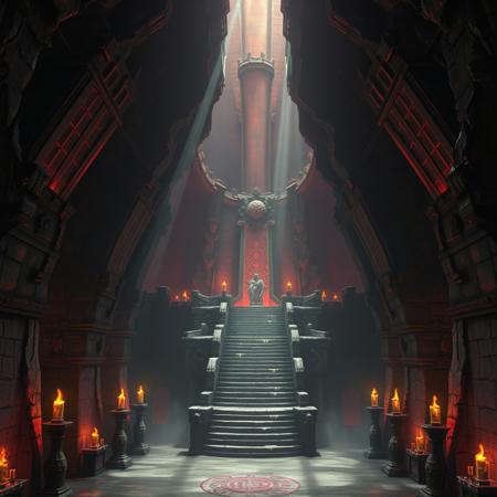 A liminal space within Ganon’s Tower from The Legend of Zelda: Ocarina of Time—a colossal fortress where time and reality feel fractured. The stone walls, blackened and cracked, pulse faintly with an eerie, reddish glow, as if something ancient and malevolent breathes within them. The vast halls stretch endlessly, their architecture impossibly twisted, leading into dark voids where the eye cannot pierce.
A deep, low hum vibrates through the air, neither mechanical nor alive, an oppressive sound that never ceases. The flickering torches cast elongated, unnatural shadows, twisting unnervingly as if they move of their own will. The grand staircases ascend into darkness, the air thick with the scent of smoke, iron, and something older—something watching, waiting.
Though the castle is abandoned, the presence of its master lingers in every corner. The throne room stands at the summit, shrouded in unnatural silence. The space between the walls feels too wide, too empty, yet suffocating. This is not just a fortress—it is a prison of power, a void where reality bends, a place that exists only to mark the end of all things.