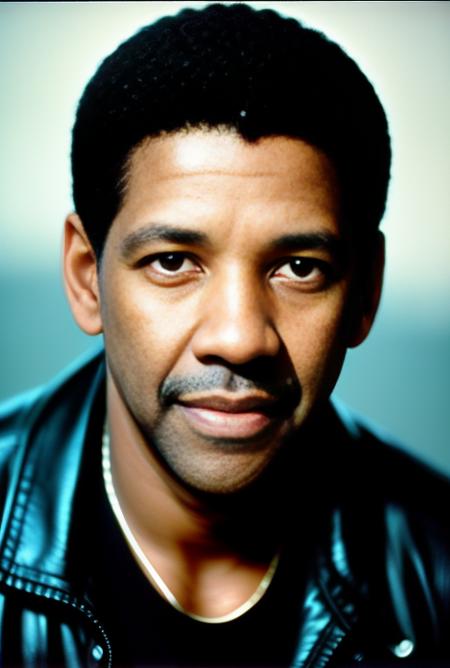 denzel <lora:denzel :1>,sad,  with a black shirt and a black jacket smiling looking to the camera posing for a picture, RAW candid cinema, 16mm, color graded portra 400 film, remarkable color, ultra realistic, textured skin, remarkable detailed pupils, realistic dull skin noise, visible skin detail, skin fuzz, dry skin, shot with cinematic camera