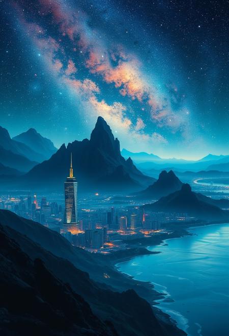 the city and the stars, mountains, coastal plain, science fiction, fantasy