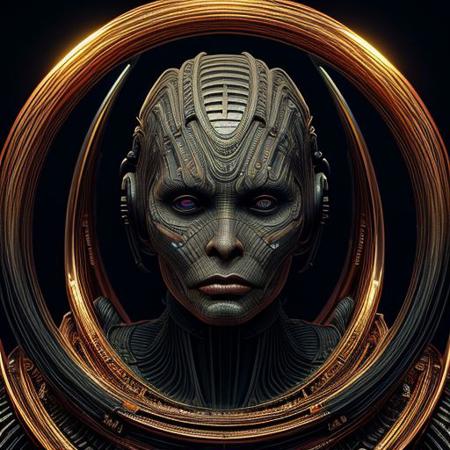Boson particles and Fermions represented by shapes and waves merging to create a female form abstract visualization of quantum mechanics in a space symphony of psychedelic dreams, style of Hajime Sorayama, sf, intricate artwork masterpiece, ominous, matte painting movie poster, golden ratio, trending on cgsociety, intricate, epic, trending on artstation, by artgerm, h. r. giger and beksinski, highly detailed, vibrant, production cinematic character render, ultra high quality model