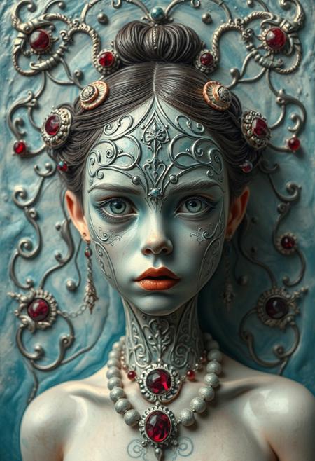 Surrealism, (Masterful Photo:1.3) of (Sketched:1.3),(Shameful:1.3) Aqua,  1 girl, candid,ceramic,ghostly,playful,angry,menacing,burlesque,creative, honest, confident, compassionate, , wise , responsible, diligent, thoughtful, , adaptable, reliable, imaginative, , self-aware, tactful, practical, selfless, , , , , hardworking, , , resilient, , , , calm, , focused, , affectionate, , considerate, cooperative, decisive, , , , discreet, easygoing, , faithful, , fierce, friendly, gentle, honorable, hopeful, humorous, , impartial, inspiring, intelligent, intuitive, , lively, , , , , , , playful, , , punctual, rational, , , self-reliant, , , spontaneous, , , , witty, intricate, beautiful, symmetric, interconnected regions, elements, Ruby, Silver, Bronze, Diamond, Topas, Mosaic, Regular pattern, Topography, Animal, Flower, Ring, Fractal, Object, (by Artist Claude Monet:1.3),Highly Detailed,(Cubism:1.3),(High Contrast:1.3), expressive, dramatic, organic lines and forms, dreamlike, mysterious, Surrealism, nacked, seductive, full height