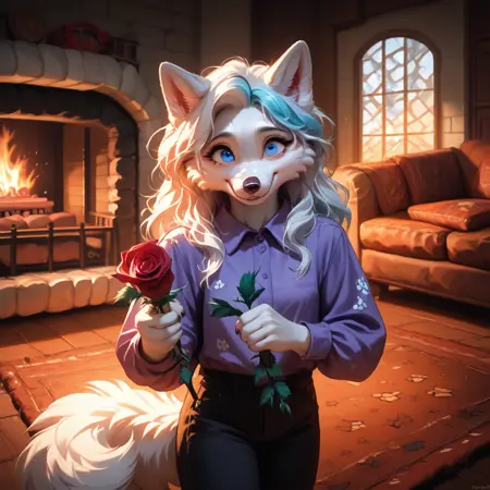 White Furred Husky Updated