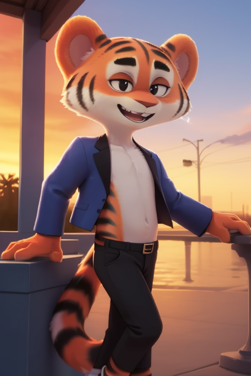 Axel the Tiger (The Meeps), Furry Character LoRA image by PlagSoft