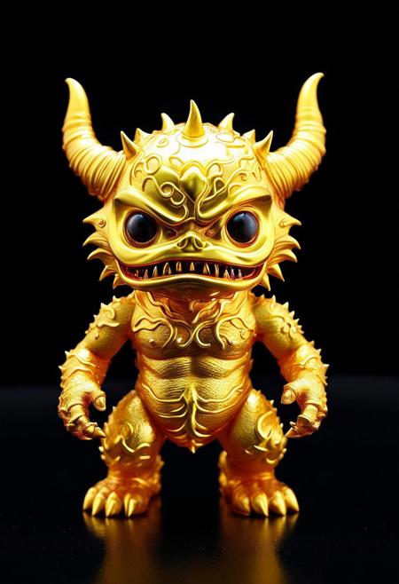 XCYP Art Toy,A Little golden Monster, japanese sofubi EVA Material) Artist Design Piece,Award-Winning Lens,Highly Detailed,Ultra High Resolution,32K UHD,Clear Focus,Best Quality,Masterpiece.,