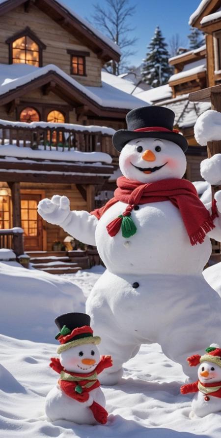intricate detailed, snowman santa's helpers