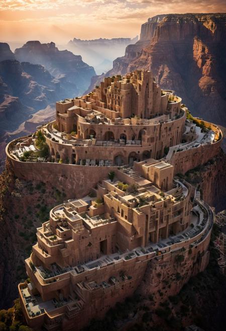 (The colonial city of the future, in the mist-filled Grand Canyon, on an unknown Earth-like planet, 2 moon on sky, Spaceship flight connects colonies, waterfulls:1.3), (Machu Picchu, a mountain settlement, incredibly spectacular:1.2), (Mario Botta:1.3), (avant-garde, future, reality, science fiction, photorealistic), (modern architecture:1.2), 
(Large Files, Ultra Realistic, 8K, 16k, FHD, HD, VFX, Perfect, Photography, composition, Architecture Sales Photography, Architecture Competition, Ultra High Resolution, Cinematography, High Resolution Image:1.1), (dramatic lighting, direct sunlight, ray tracing, clear shadow:1.2),  (real landscape:1.1), (blurred background:1.0), (urban background, more_details) ,
ac_neg1, great lighting, clear, hillscastel, extrusionbuilding, vertical