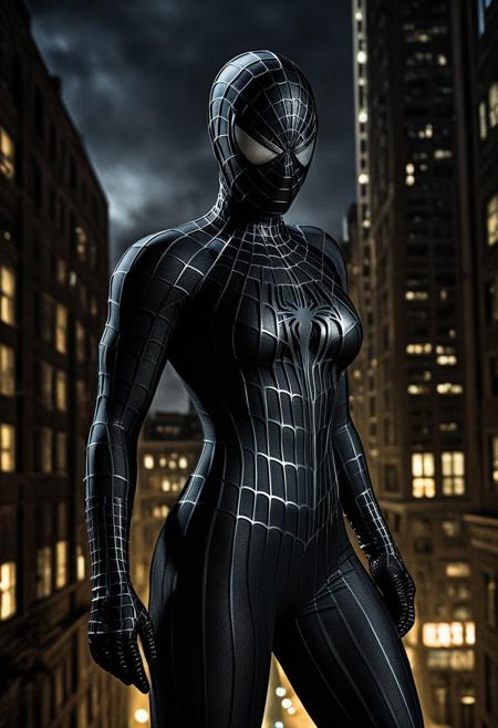 score_9, score_8_up, score_7_up, best quality, realistic, masterpiece, beautiful detail, hyperrealistic, night, ((1girl, woman body, big breasts)), amazing detailed full body portrait of a sexy girl, wearing a realistic and highly detailed black raimi spider-man suit, ((huge muscular girl)), ((wears black spiderman mask)), professional model wears ultra - detailed black raimi spider - man suit, ultra - detailed and grained black raimi spiderman suit, suit covered entire body and hand, black spiderman gloves, (action pose), (full body), (dirty skin), octane render, highly detailed, volumetric, dramatic lighting, (highest quality:1.1), (HDR:1.3), (top quality, best quality), realistic, high definition,