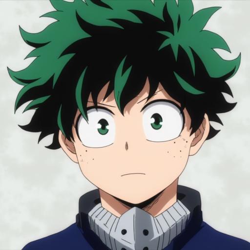 a young man with green hair and green eyes, izuku_midoriya