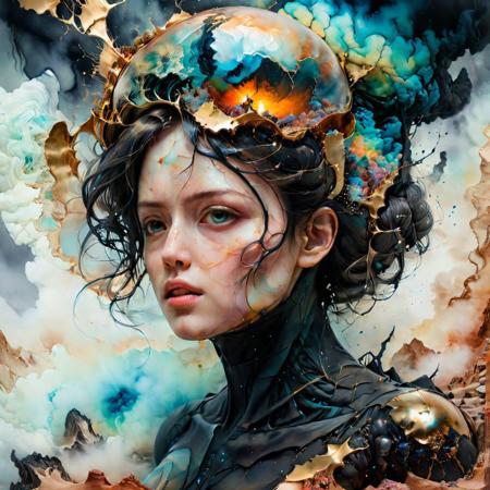 the attempt to awaken hidden mysterious energy by Conrad Roset, Brandon Kidwell, Andreas Lie, Dan Mountford, Agnes Cecile, Jeremy Mann, oil and ink canvas, fine art, super dramatic light, amazing depth, hyperdetailed, iridescent water, misty clouds with intense electric energy, masterwork by head of prompt engineering <lora:add-detail-xl:1.3>  <lora:hyperkraximalism:0.25>