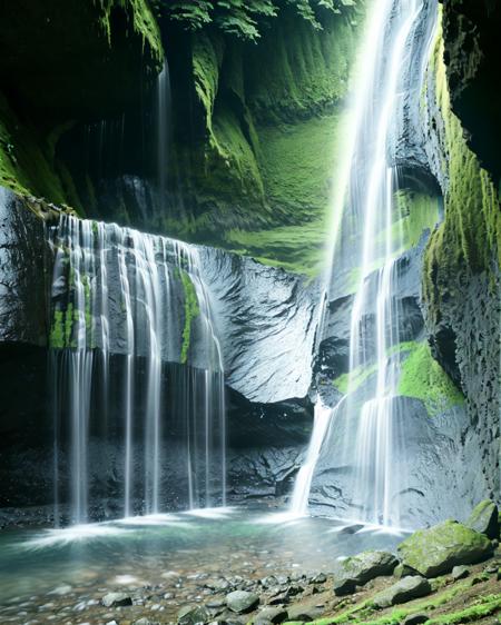 landscape waterfall falls narrow waterfall