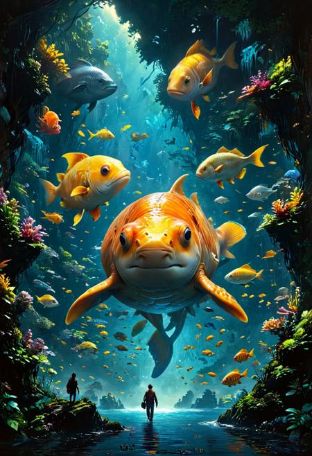 This remarkable artwork, created by the talented artists Jeffrey Smith, Duy Huynh, and Masaaki Masamoto, showcases incredible size and scale, using descriptive terms like gigantic, gargantuan, huge, massive, enormous, tall, colossal, and perfect composition. The poster features highly detailed, hyper-realistic imagery, with harmonic colors and dramatic lighting that work together to create a visually striking and emotionally resonant piece.
