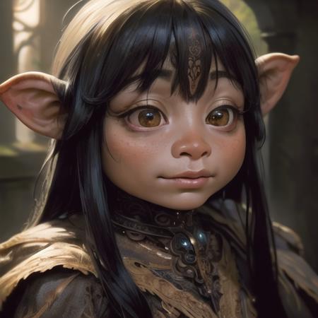 <lora:gelflingmacho:1>,most beautiful artwork in the world, gelfling,black hair long, realistic, intricate detail, nostalgia, Intricate, High Detail, Sharp focus, dramatic,