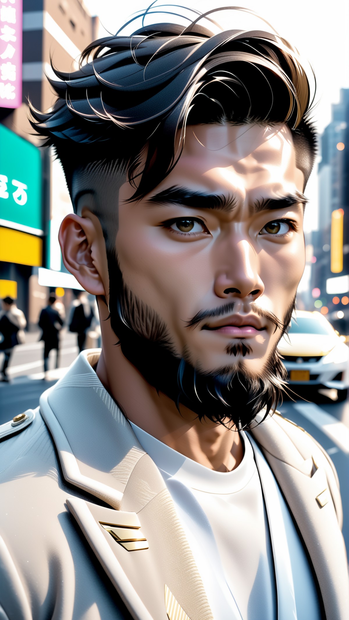 <lora:xl_yamer_style-2.0:1>, analog photo, closeup portrait photo of 24 y.o asian man, natural skin, looks at viewer, city...